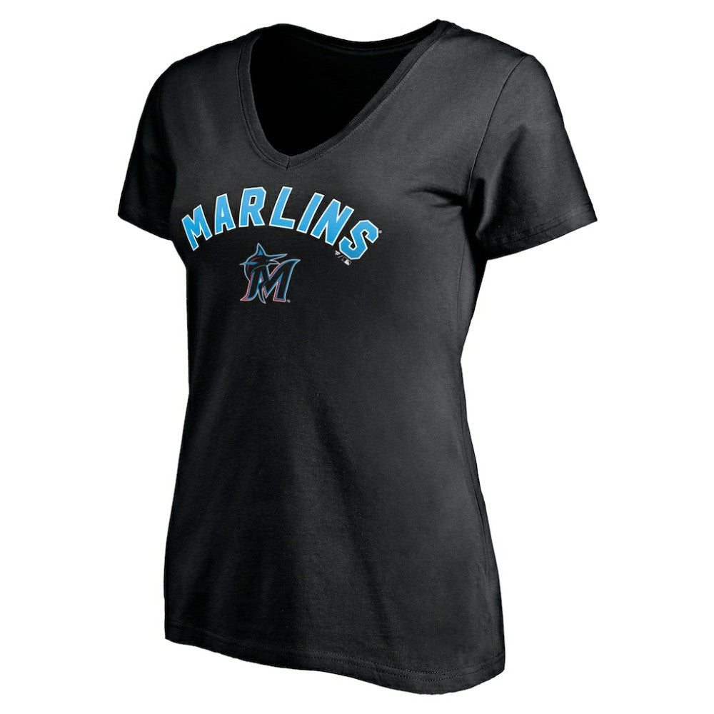 Miami Marlins Women's Personalized Winning Streak Name & Number V-Neck T-Shirt | MLB Outlet