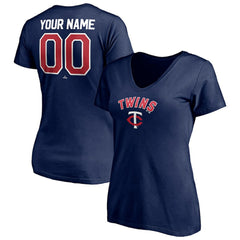 Minnesota Twins Women's Personalized Winning Streak Name & Number V-Neck T-Shirt | MLB New