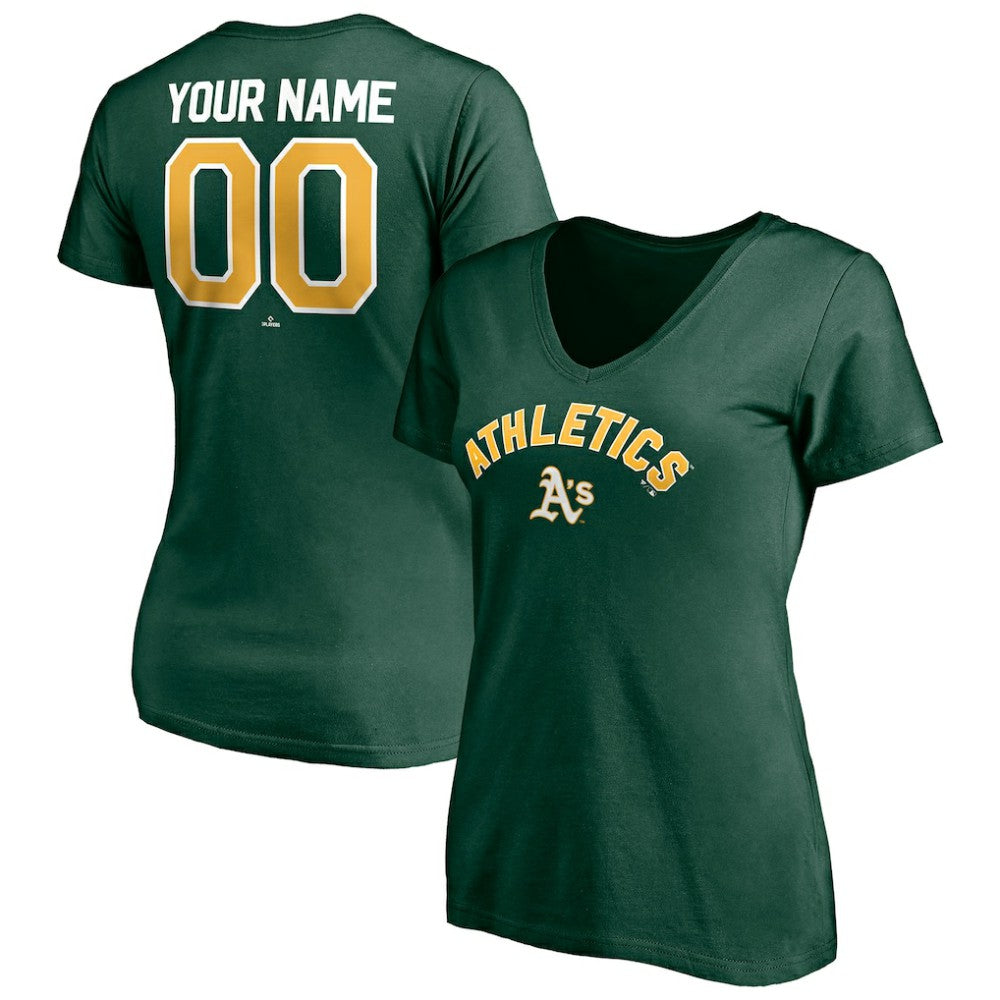 Athletics Women's Personalized Winning Streak Name & Number V-Neck T-Shirt | MLB Sale