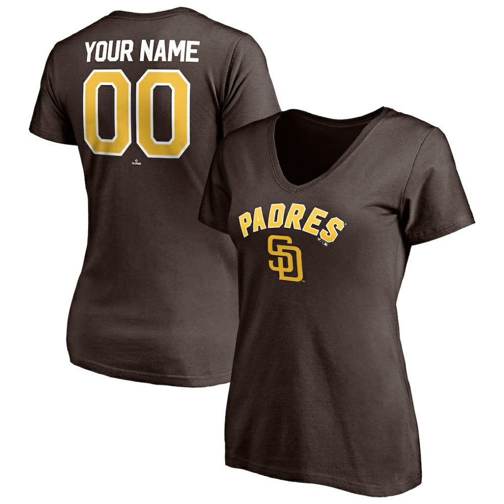San Diego Padres Women's Personalized Winning Streak Name & Number V-Neck T-Shirt | MLB Near me