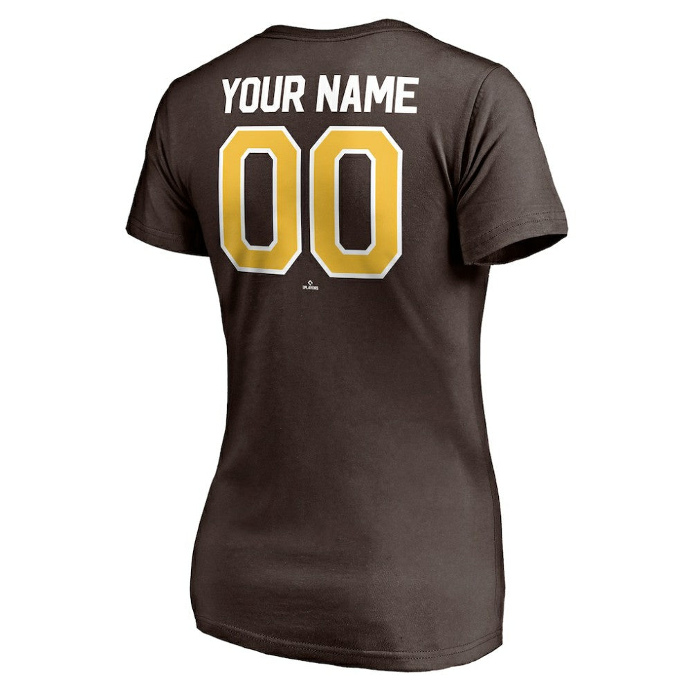San Diego Padres Women's Personalized Winning Streak Name & Number V-Neck T-Shirt | MLB Near me