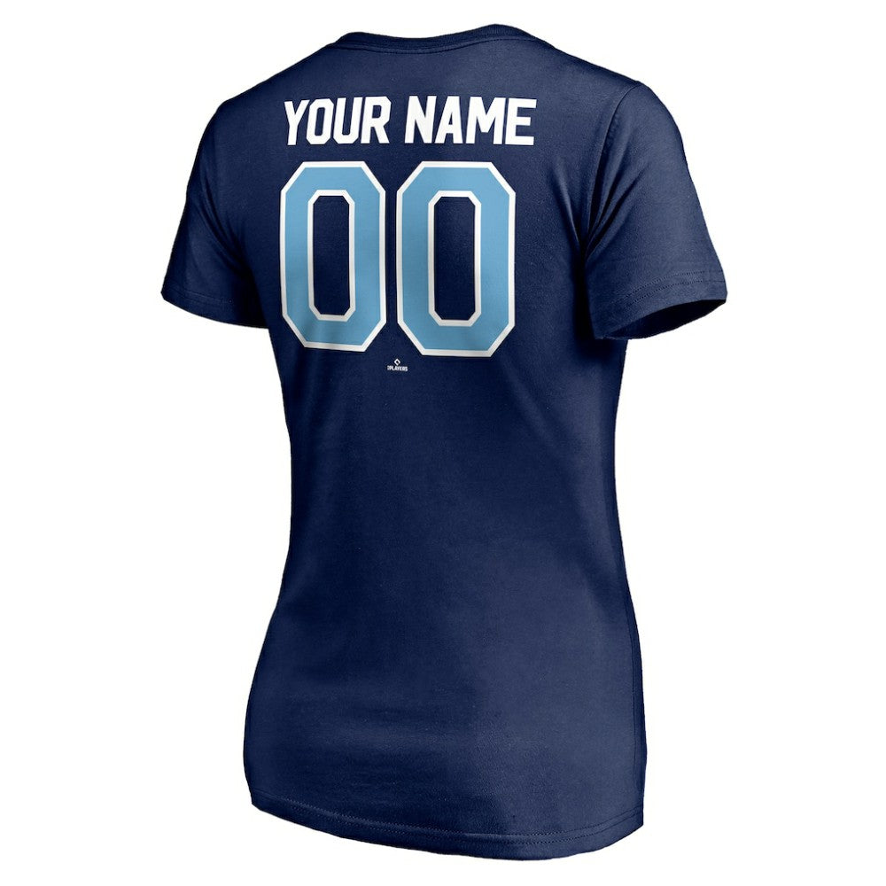 Tampa Bay Rays Women's Personalized Winning Streak Name & Number V-Neck T-Shirt | MLB Outlet