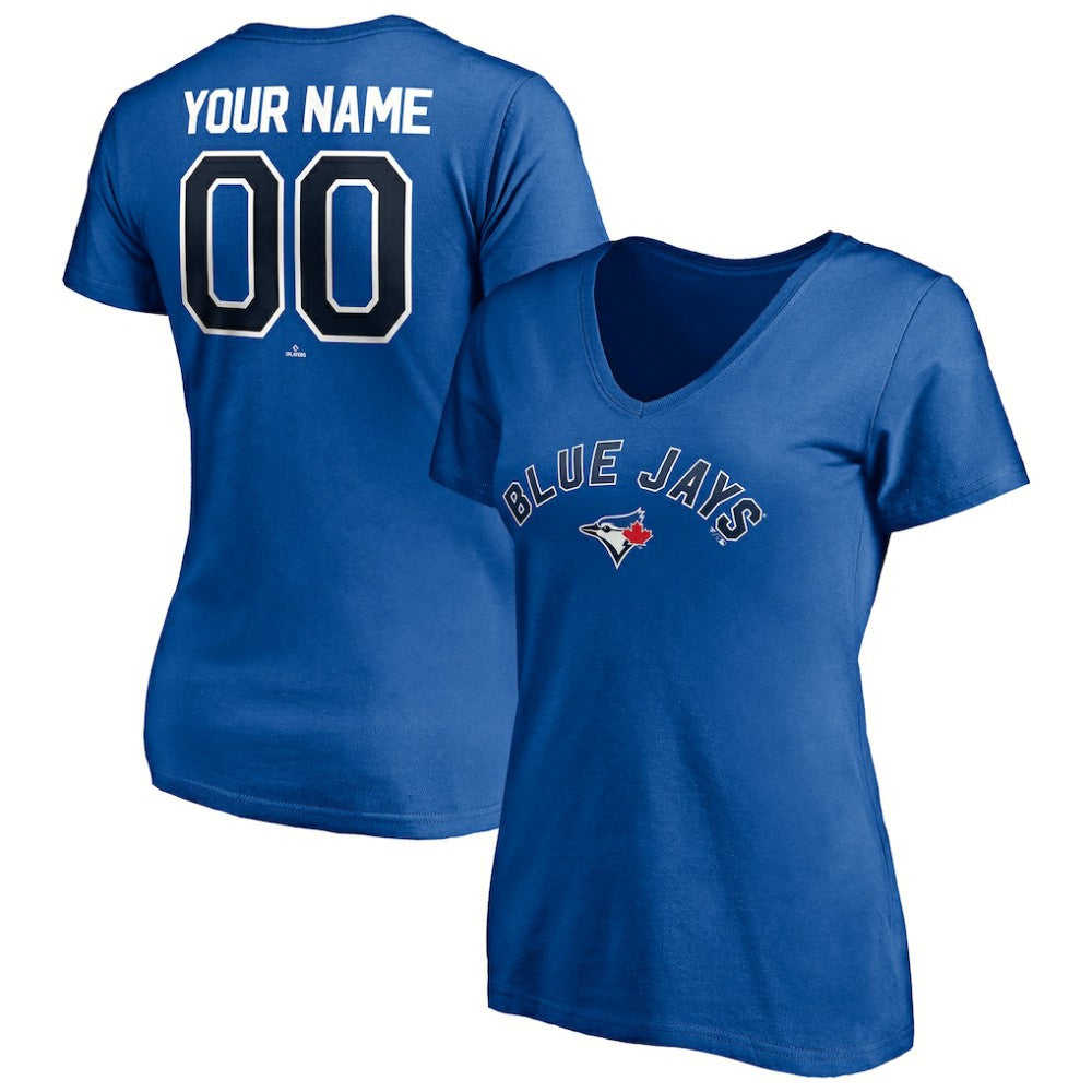 Toronto Blue Jays Women's Personalized Winning Streak Name & Number V-Neck T-Shirt | MLB On Sale