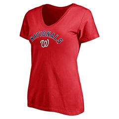 Washington Nationals Women's Personalized Winning Streak Name & Number V-Neck T-Shirt | MLB Sale