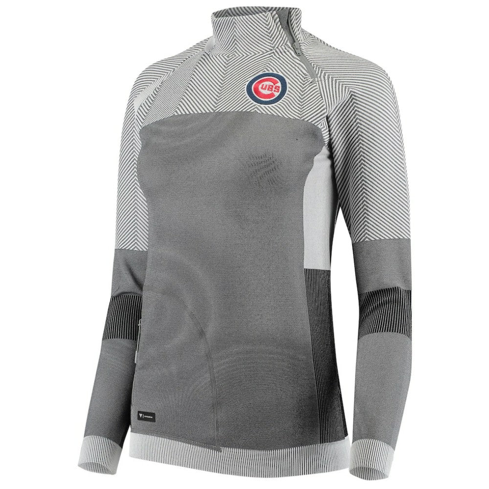 Chicago Cubs Levelwear Women's Verse Asymmetrical Raglan Tri-Blend Quarter-Zip Jacket | MLB US