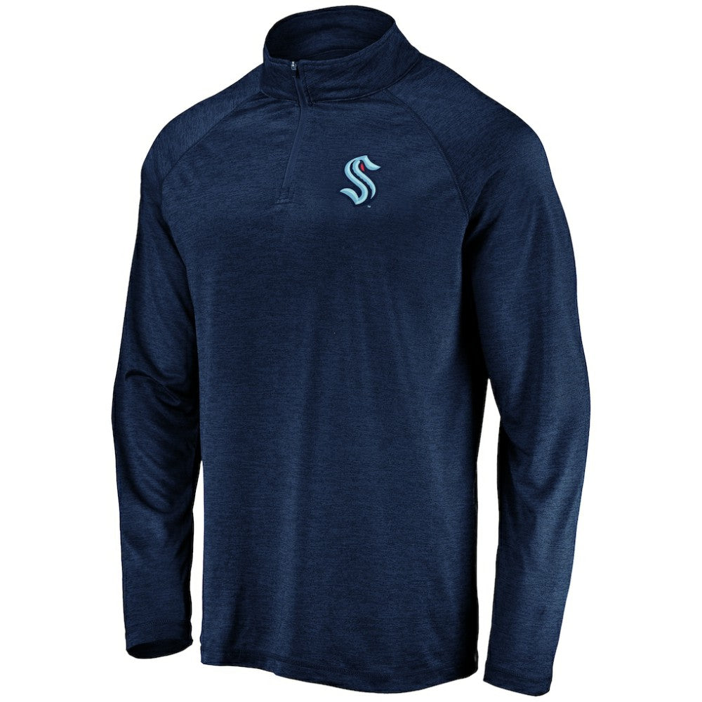 Seattle Kraken Fanatics Primary Logo Quarter-Zip Pullover Fleece Jacket On Sale
