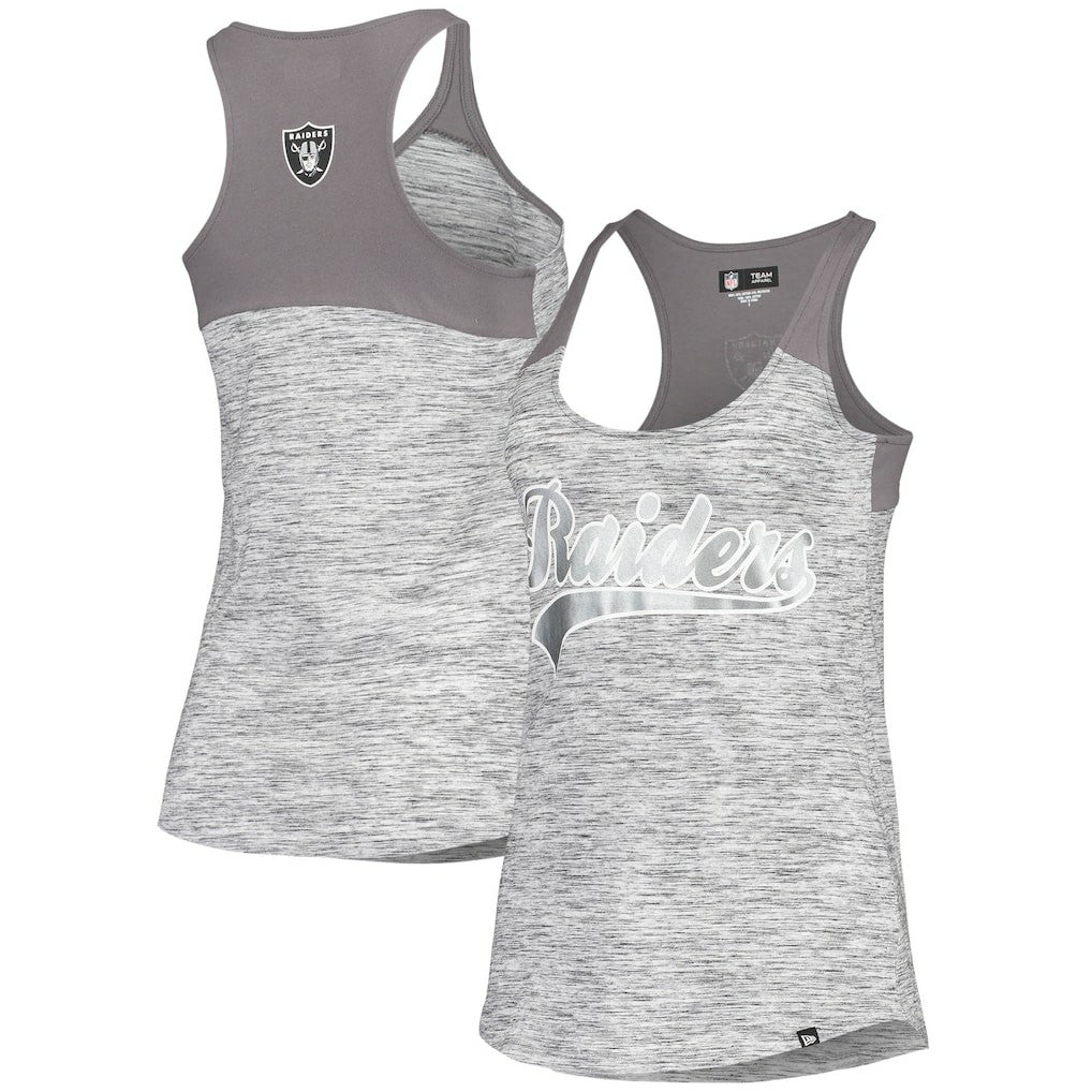 Las Vegas Raiders New Era Women's Space Dye Racerback Scoop Neck Tank Top