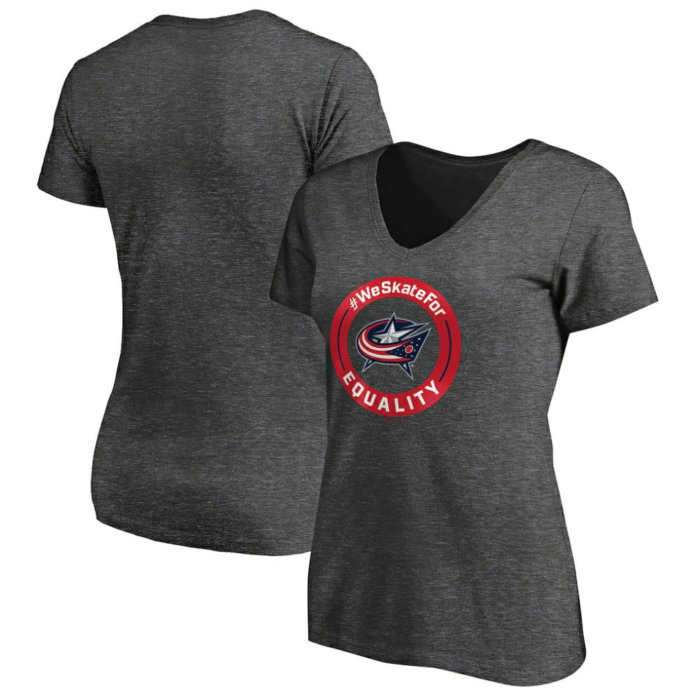 Columbus Blue Jackets Women's #WeSkateFor V-Neck T-Shirt Online
