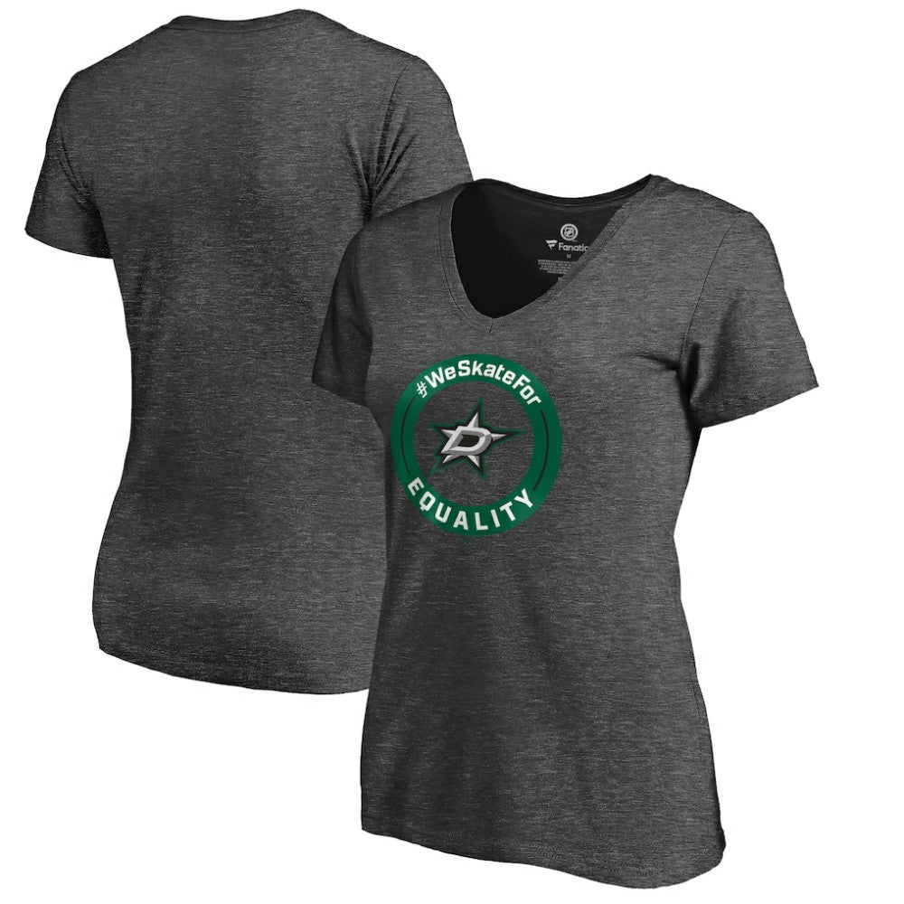 Dallas Stars Women's #WeSkateFor V-Neck T-Shirt Sale