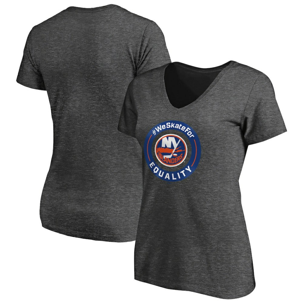 New York Islanders Women's #WeSkateFor V-Neck T-Shirt On Sale