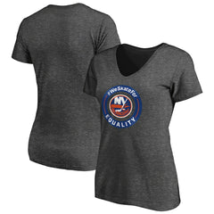 New York Islanders Women's #WeSkateFor V-Neck T-Shirt On Sale