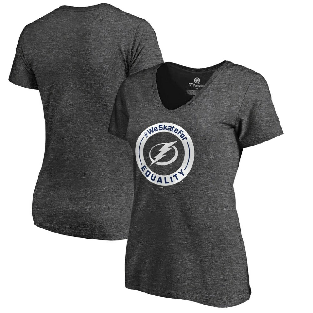 Tampa Bay Lightning Women's #WeSkateFor V-Neck T-Shirt Outlet