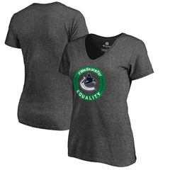 Vancouver Canucks Women's #WeSkateFor V-Neck T-Shirt On Sale