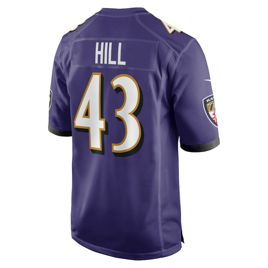 Baltimore Ravens Nike Justice Hill  Game Jersey