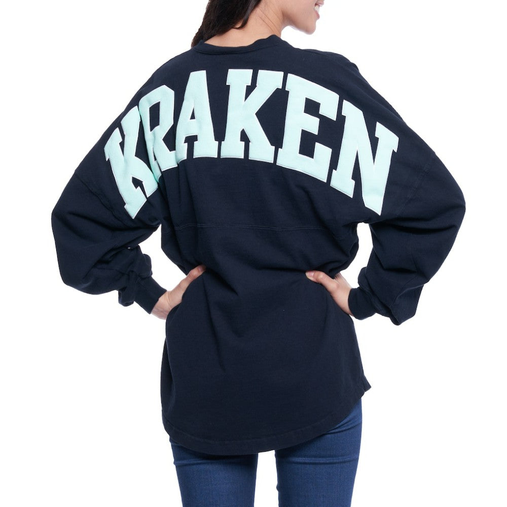 Seattle Kraken Fanatics Women's Lace Up Long Sleeve Spirit Top For Sale