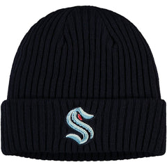 Seattle Kraken Fanatics Core Primary Logo Cuffed Knit Hat Outlet