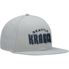 Seattle Kraken Fanatics Wordmark Logo Snapback Hat Sale