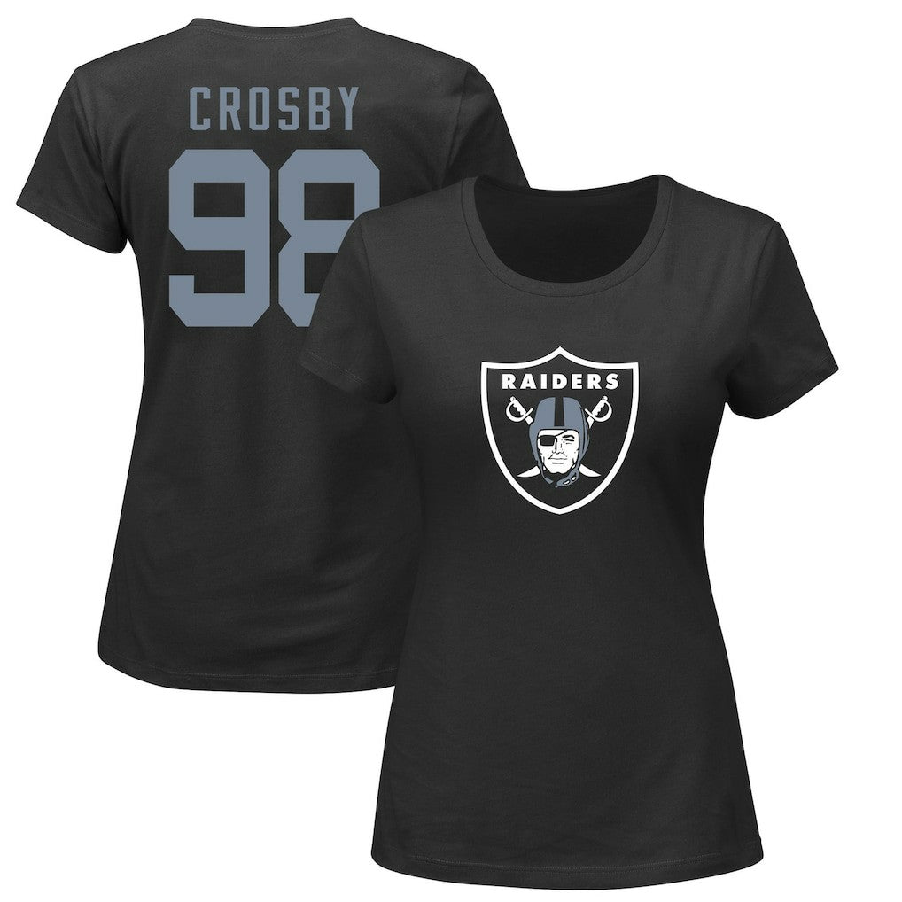 Las Vegas Raiders Fanatics Maxx Crosby  Women's Plus Size Name & Number V-Neck T-Shirt