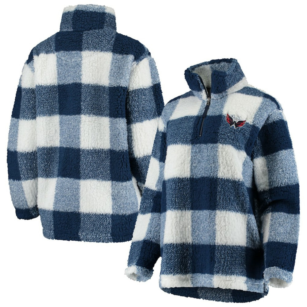 Washington Capitals G-III 4Her by Carl Banks Women's Plaid Sherpa Quarter-Zip Jacket Discount