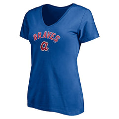 Atlanta Braves Women's Cooperstown Winning Streak Personalized Name & Number V-Neck T-Shirt | MLB Outlet
