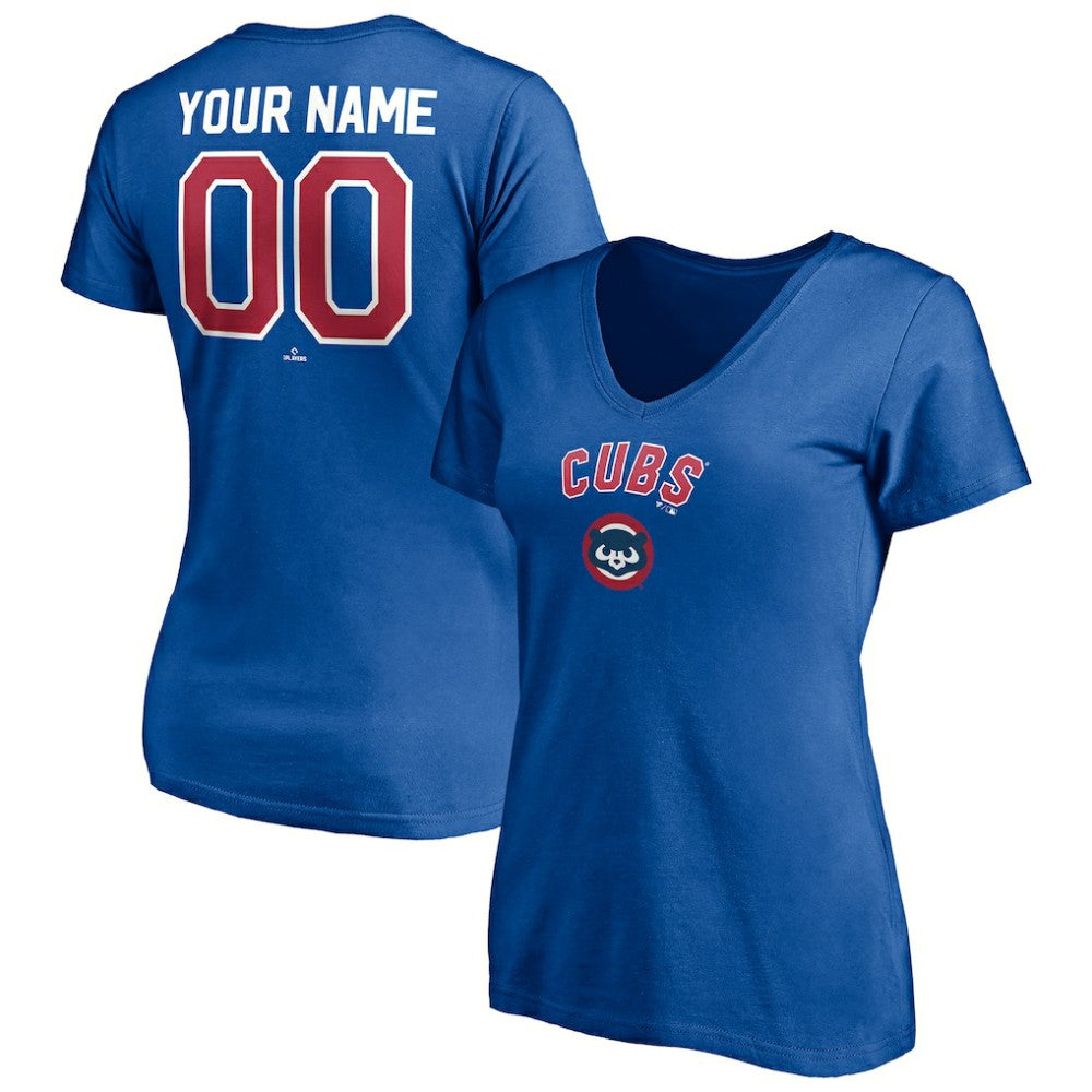 Chicago Cubs Women's Cooperstown Winning Streak Personalized Name & Number V-Neck T-Shirt | MLB Outlet