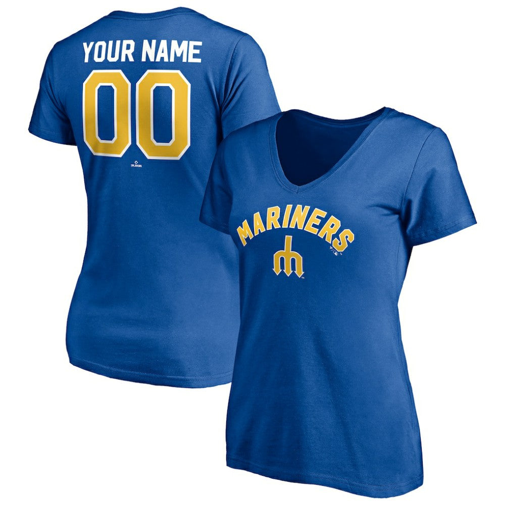 Seattle Mariners Women's Cooperstown Winning Streak Personalized Name & Number V-Neck T-Shirt | MLB Near me