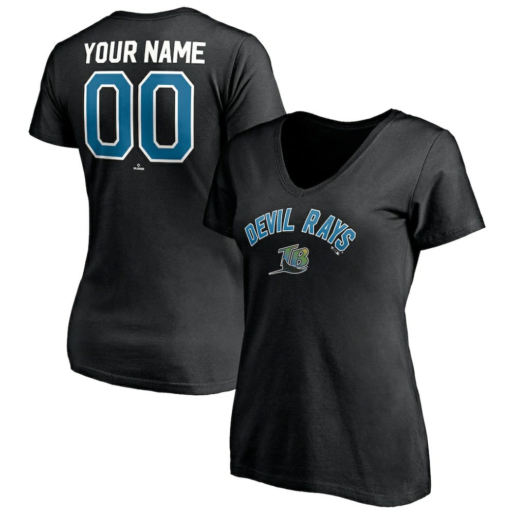 Tampa Bay Rays Women's Cooperstown Winning Streak Personalized Name & Number V-Neck T-Shirt | MLB US