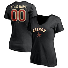 Houston Astros Women's Cooperstown Winning Streak Alternate Personalized Name & Number V-Neck T-Shirt | MLB New