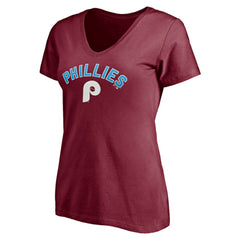 Philadelphia Phillies Women's Cooperstown Winning Streak Alternate Personalized Name & Number V-Neck T-Shirt | MLB Shop