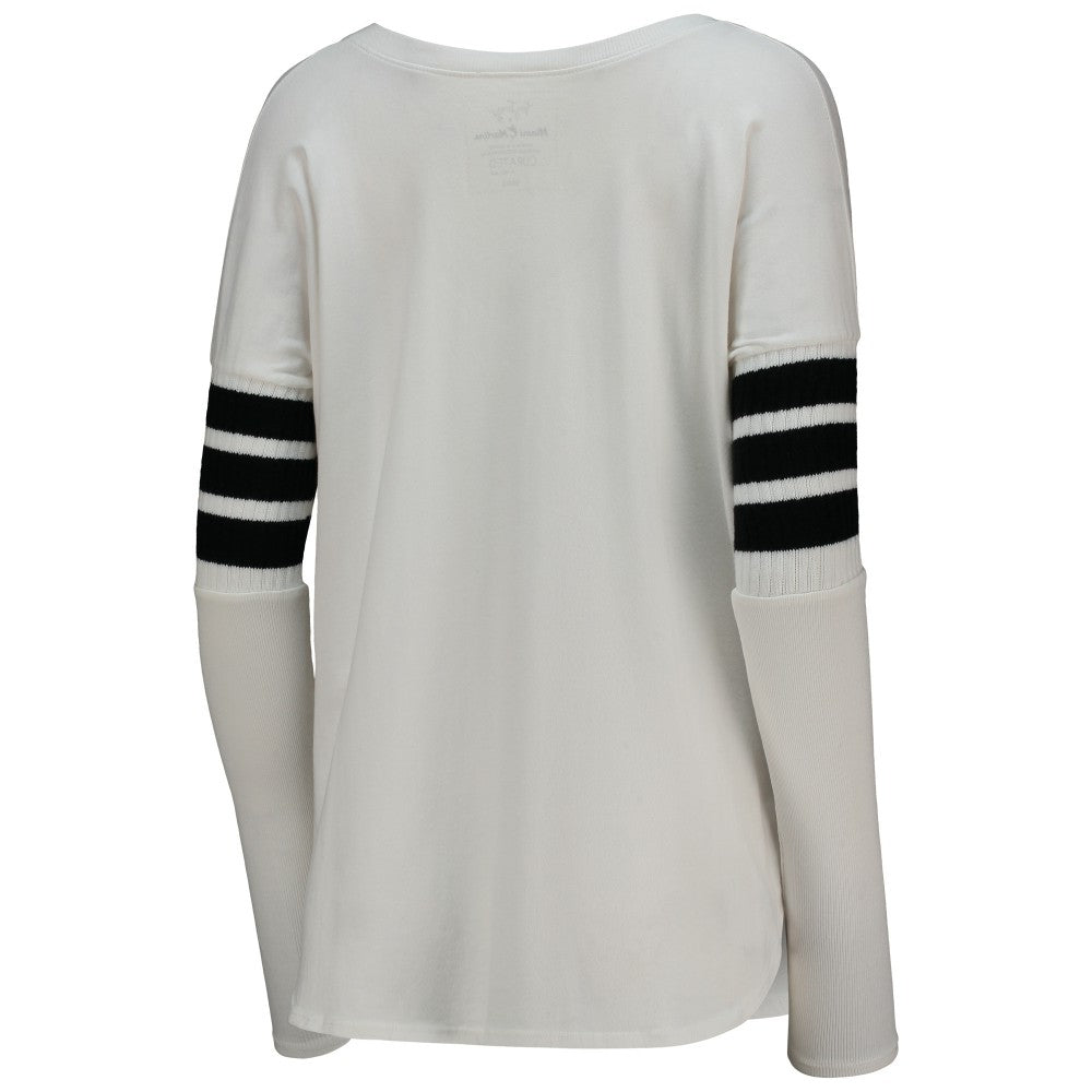 Miami Marlins Tiny Turnip Women's Jalynne Jersey Tri-Blend Long Sleeve V-Neck T-Shirt | MLB Online