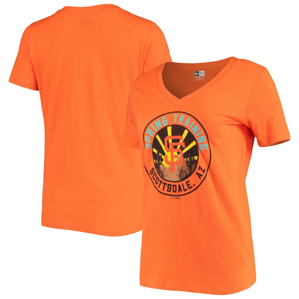 San Francisco Giants New Era Women's Spring Training Circle V-Neck T-Shirt | MLB Outlet
