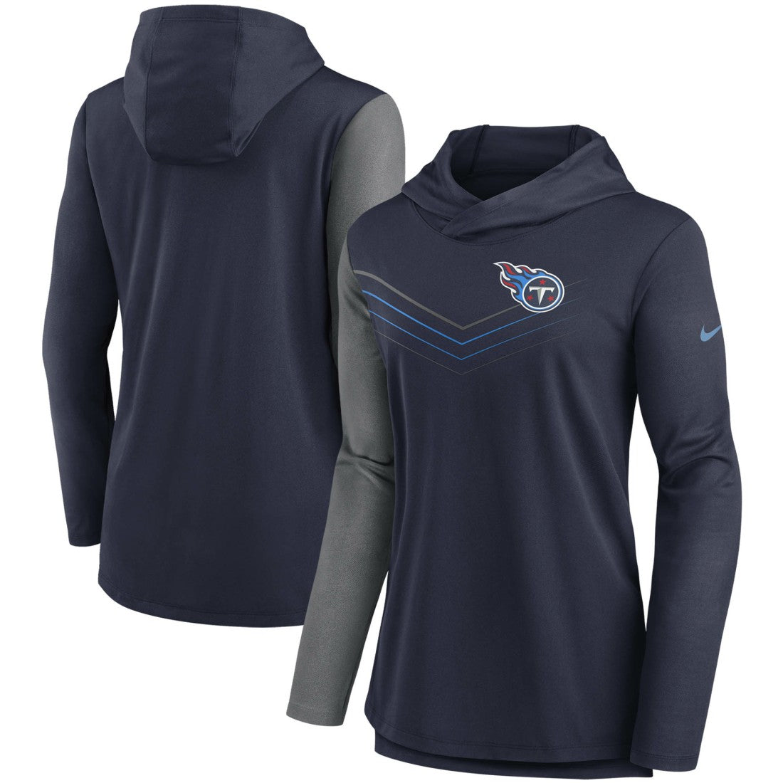 Tennessee Titans Nike Women's Chevron Hoodie Performance Long Sleeve T-Shirt