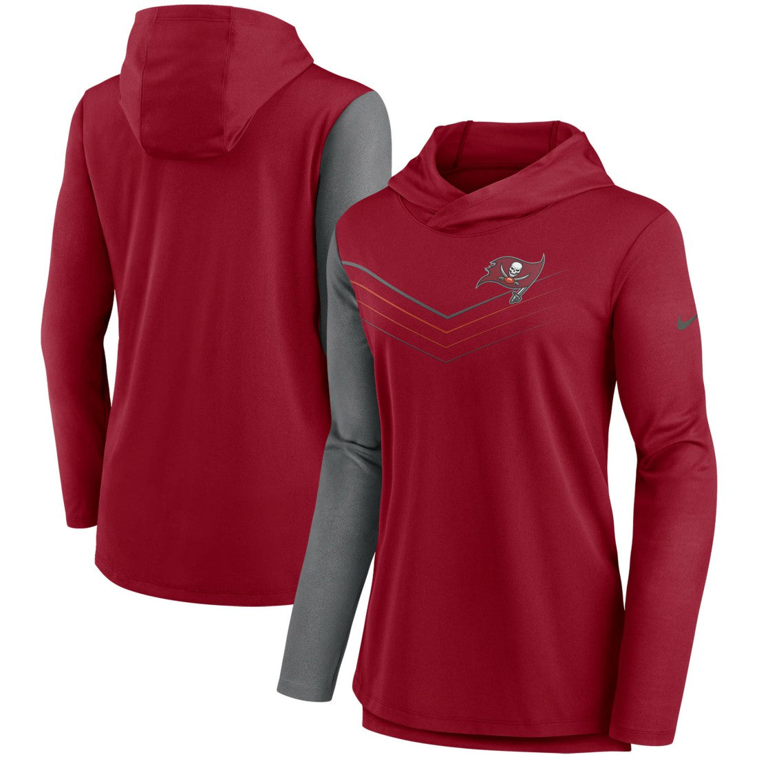 Tampa Bay Buccaneers Nike Women's Chevron Hoodie Performance Long Sleeve T-Shirt