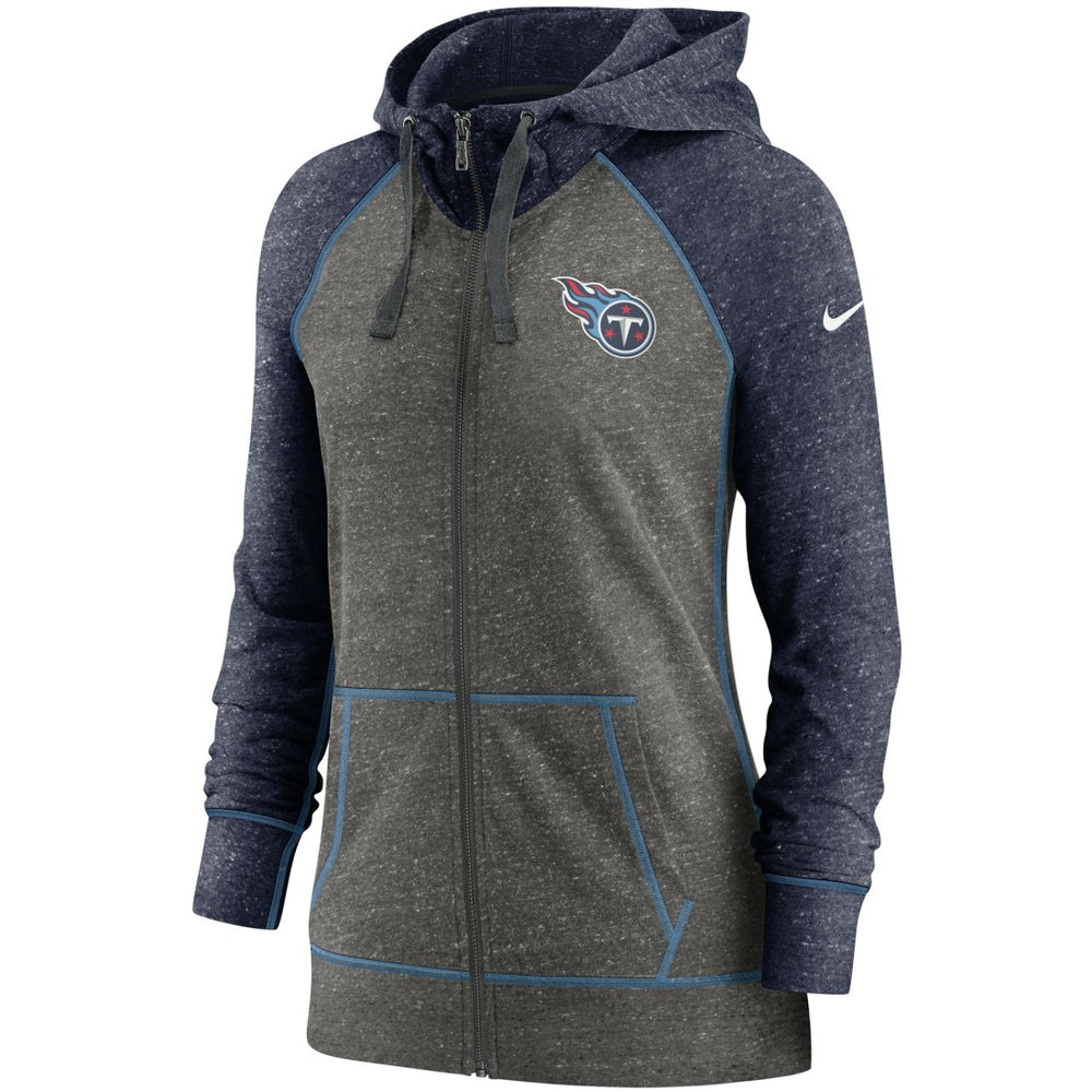 Tennessee Titans Nike Women's Gym Vintage Raglan Full-Zip Hoodie