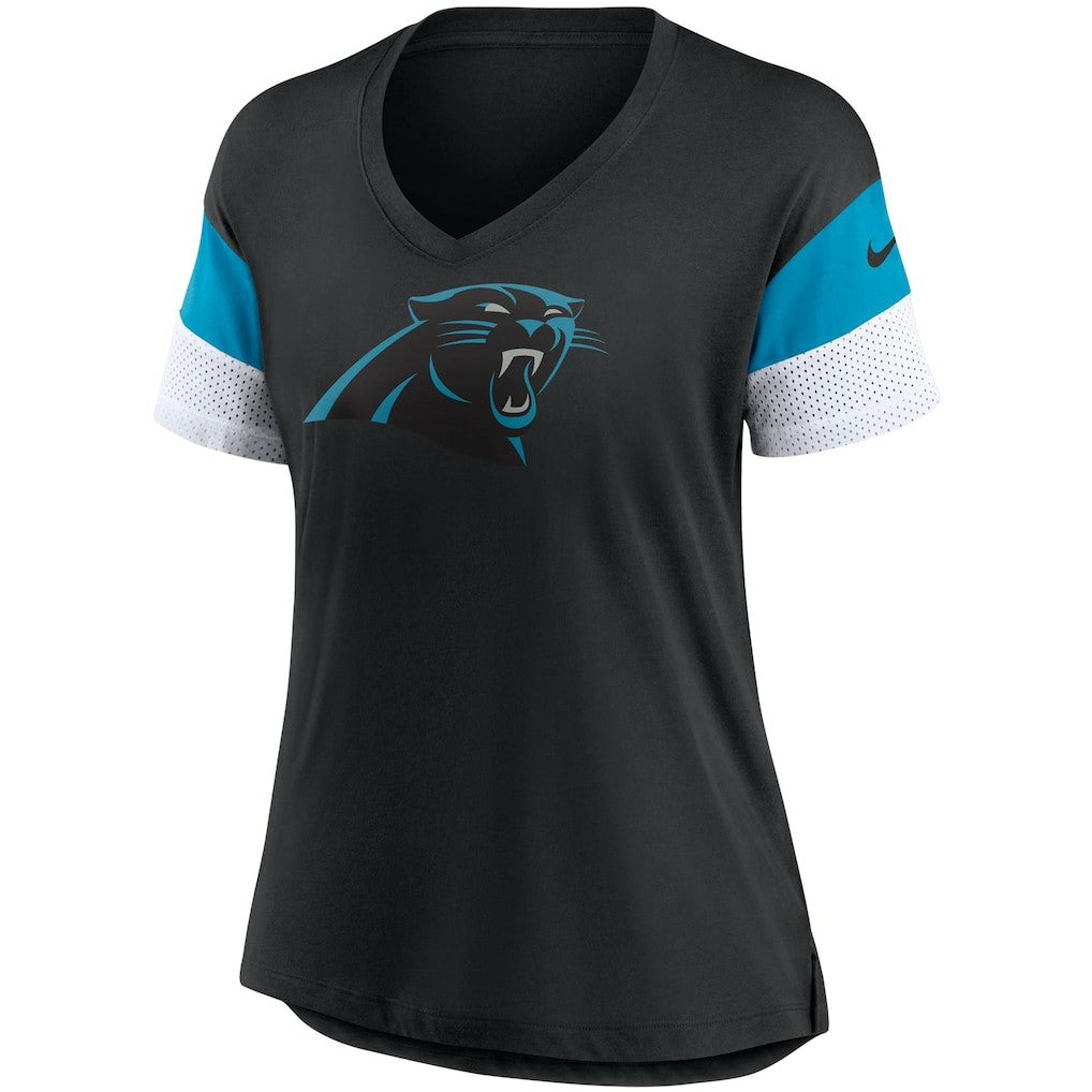 Carolina Panthers Nike Women's Team Logo Fashion Performance Tri-Blend V-Neck T-Shirt