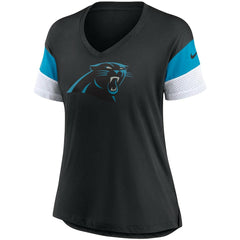 Carolina Panthers Nike Women's Team Logo Fashion Performance Tri-Blend V-Neck T-Shirt