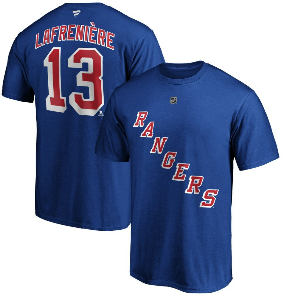 Alexis Lafrenière New York Rangers Fanatics Authentic Stack Name & Number T-Shirt For Sale