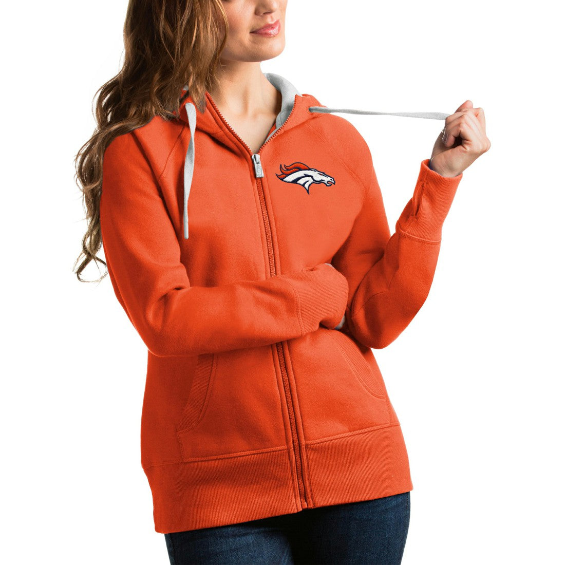 Denver Broncos  Antigua Women's Victory Full-Zip Hoodie
