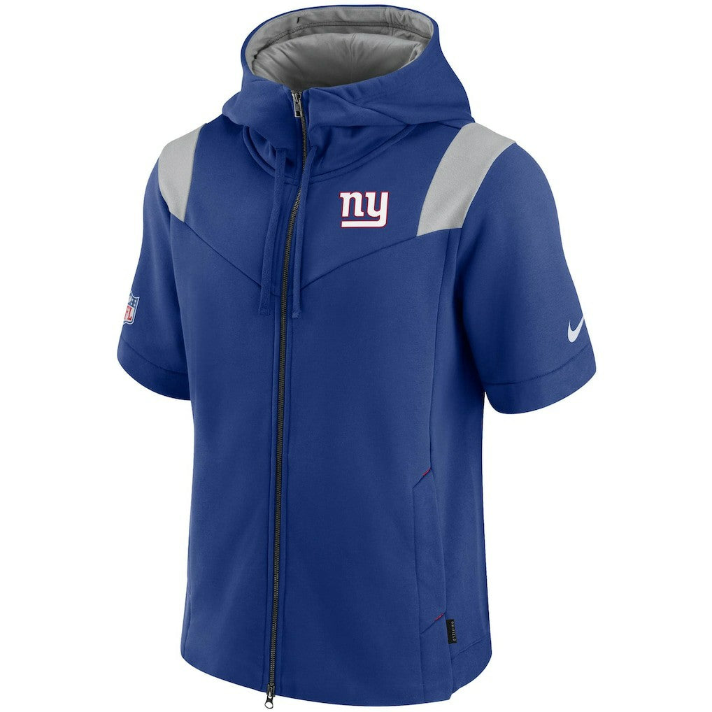 New York Giants Nike Sideline Showout Short Sleeve Full-Zip Hoodie