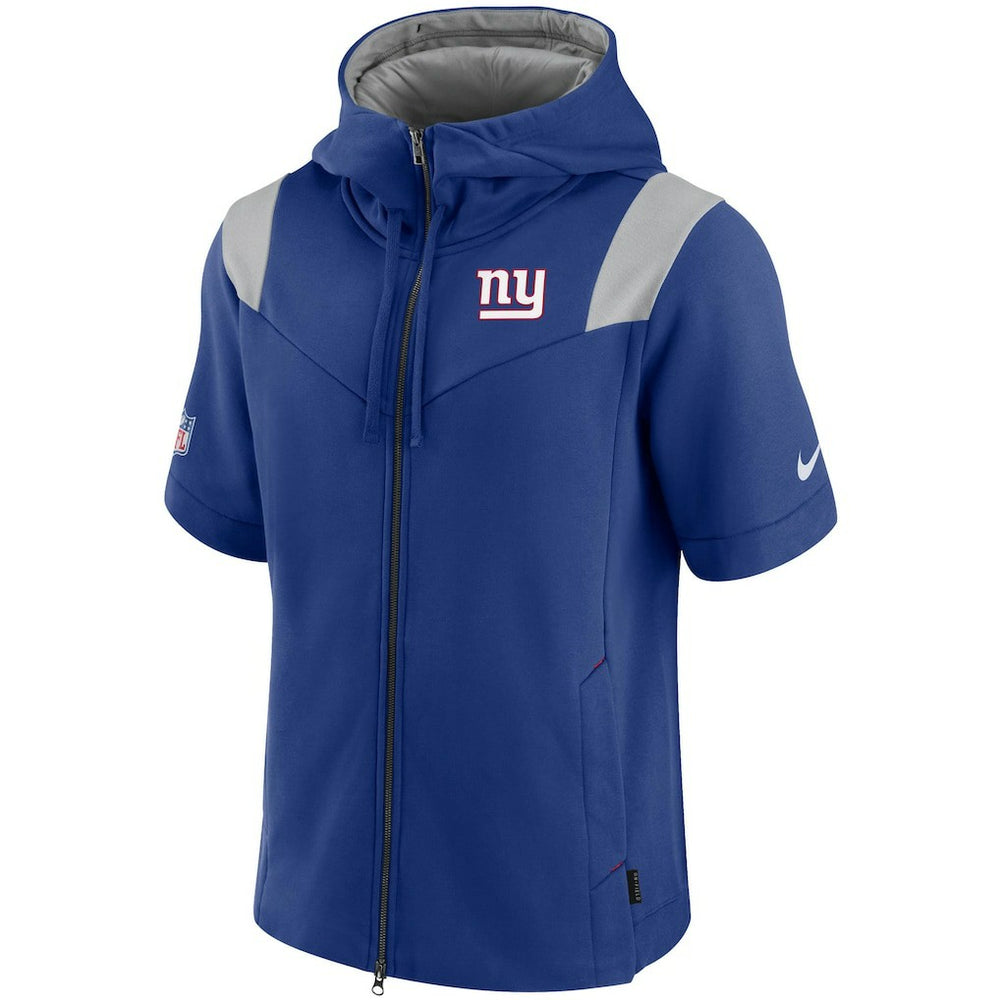 New York Giants Nike Sideline Showout Short Sleeve Full-Zip Hoodie