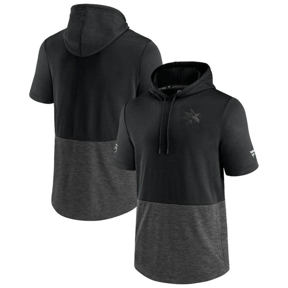 San Jose Sharks Fanatics Authentic Pro Travel and Training Short Sleeve Pullover Hoodie Online