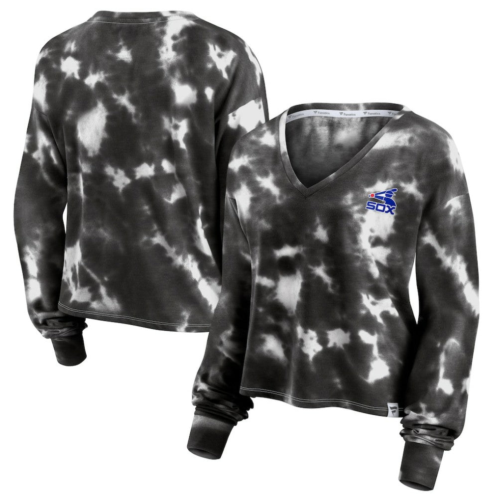Chicago White Sox Fanatics Women's Tie-Dye V-Neck Pullover Cropped Tee | MLB Sale