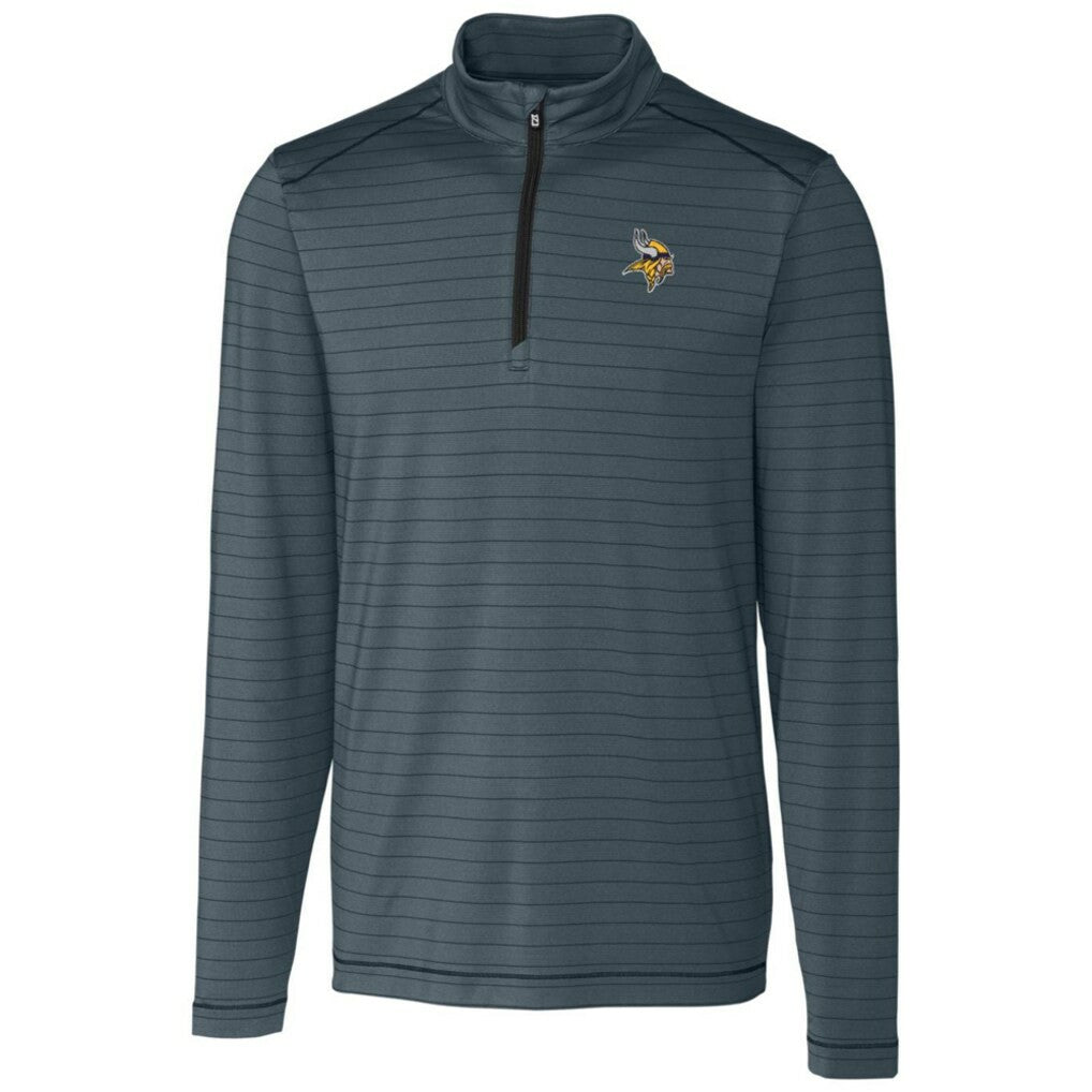 Minnesota Vikings  Cutter & Buck Holman Stripe Quarter-Zip Pullover Jacket