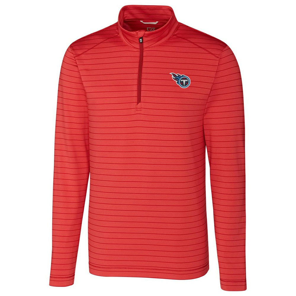 Tennessee Titans  Cutter & Buck Holman Stripe Quarter-Zip Pullover Jacket