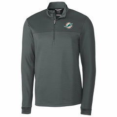 Miami Dolphins  Cutter & Buck Traverse Stripe Quarter-Zip Pullover Jacket