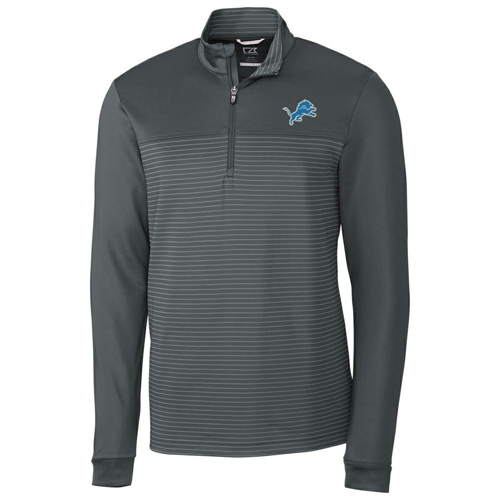 Detroit Lions  Cutter & Buck Traverse Stripe Quarter-Zip Pullover Jacket