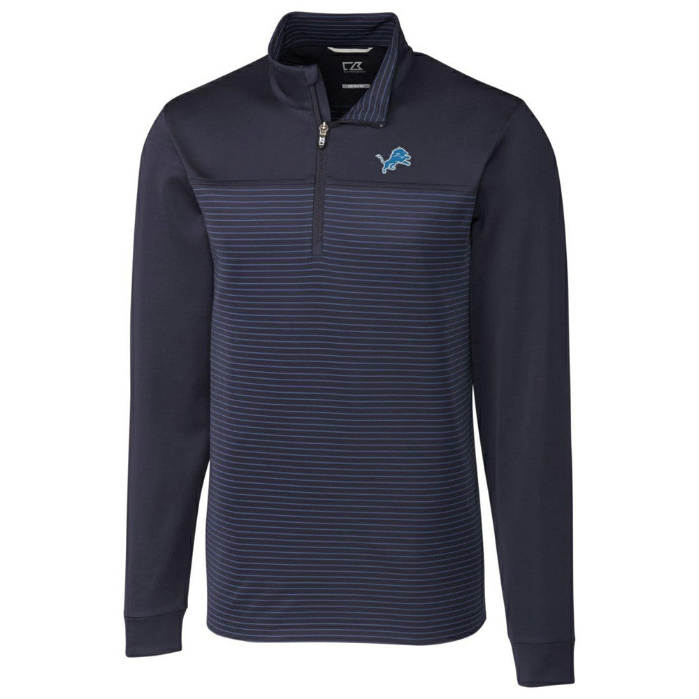 Detroit Lions  Cutter & Buck Traverse Stripe Quarter-Zip Pullover Jacket