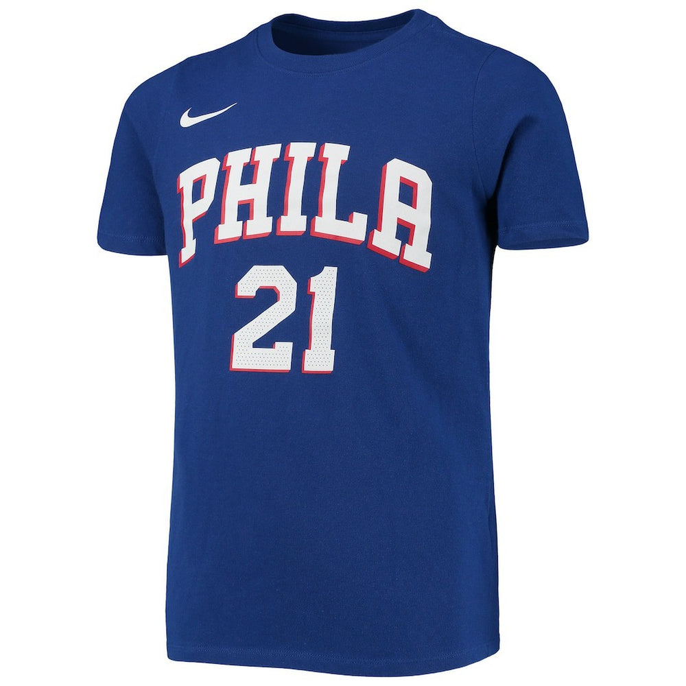 Joel Embiid Philadelphia 76ers Youth Logo Name & Number Performance T-Shirt Online
