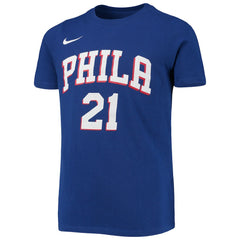 Joel Embiid Philadelphia 76ers Youth Logo Name & Number Performance T-Shirt Online