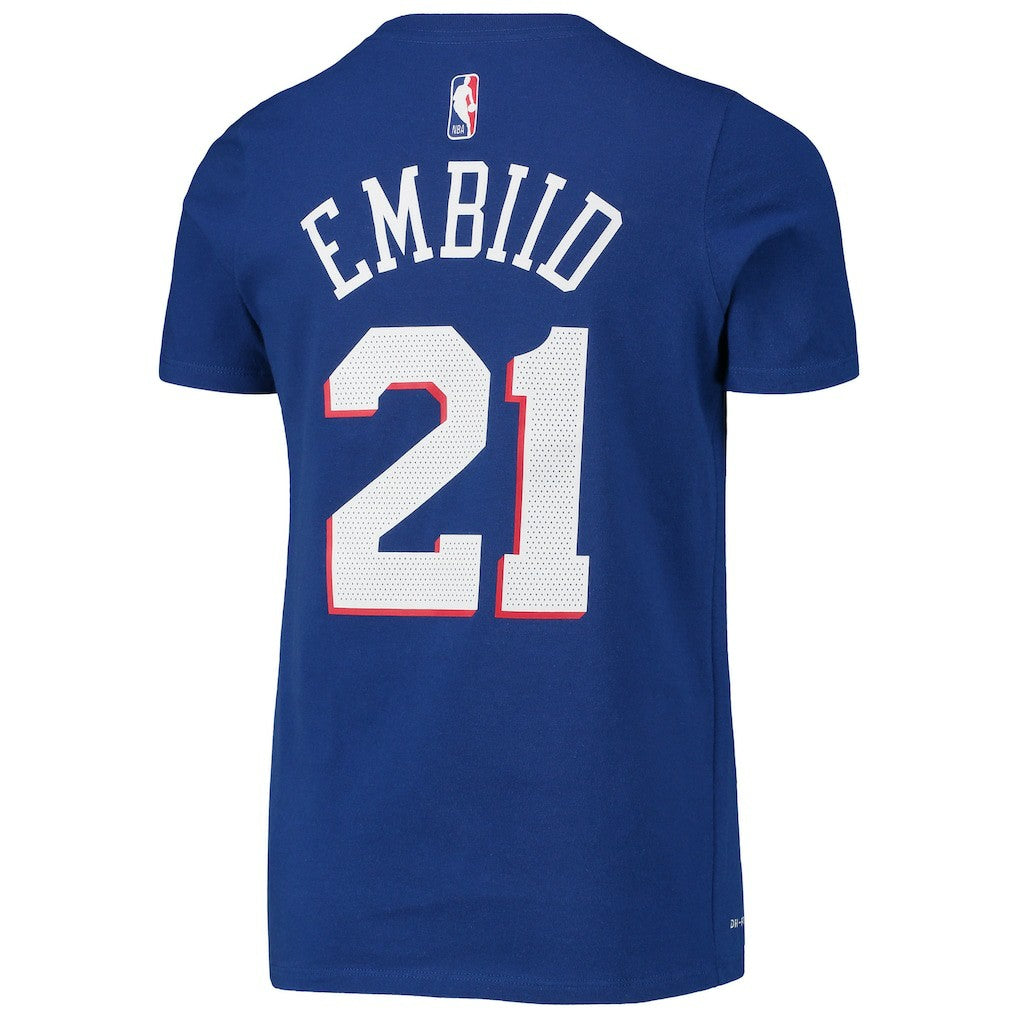 Joel Embiid Philadelphia 76ers Youth Logo Name & Number Performance T-Shirt Online